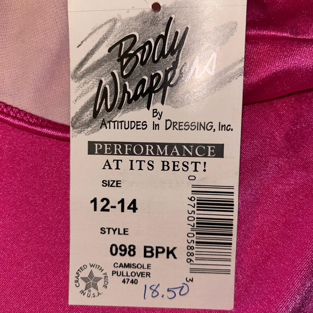Body Wrappers Pink Dance Crop Top Girls 12-14 - Picture 3 of 6